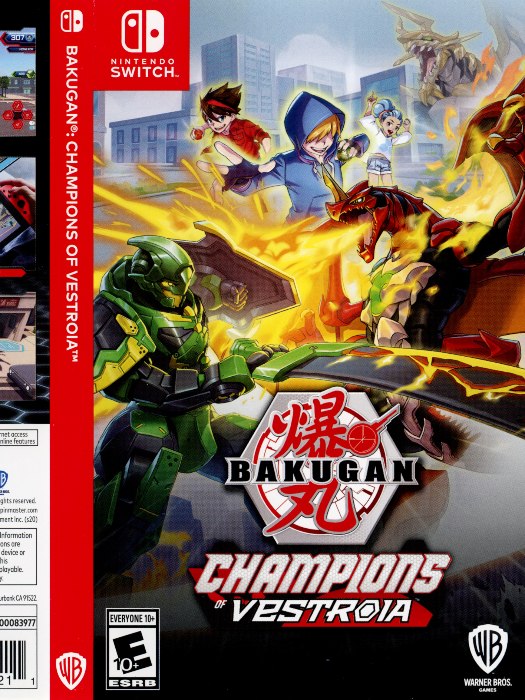 Bakugan champions vestria Nintendo Switch boş oyun kutusu ve kapak baskısı