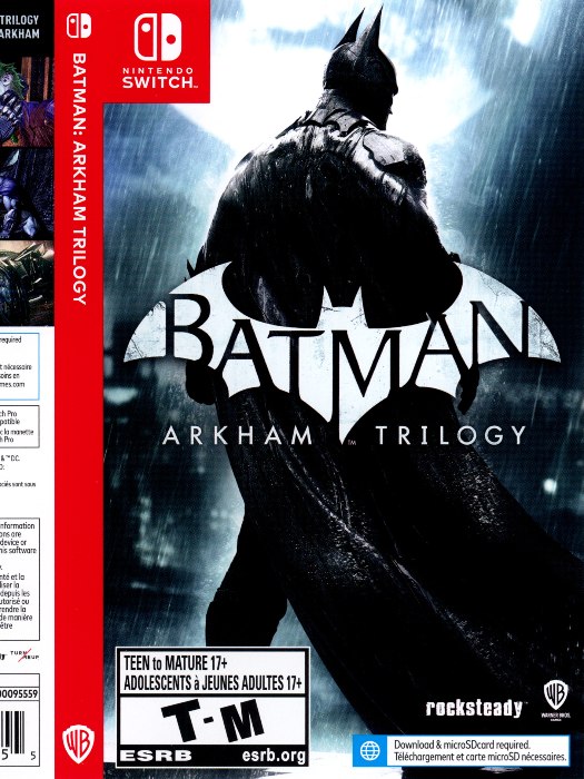 Batman arkham trilogy Nintendo Switch boş oyun kutusu ve kapak baskısı