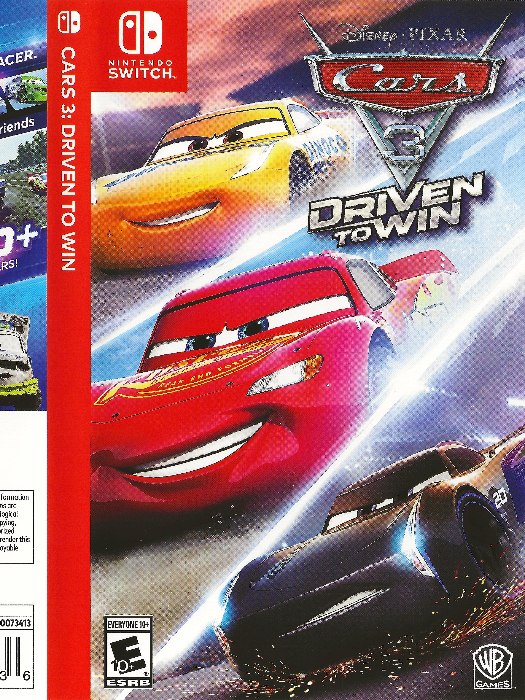 Cars 3 Driven to Win Nintendo Switch boş oyun kutusu ve kapak baskısı
