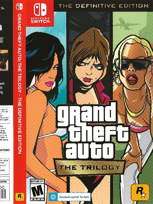 GTA The Trilogy - The Definitive Edition Nintendo Switch boş oyun kutusu ve kapak baskısı