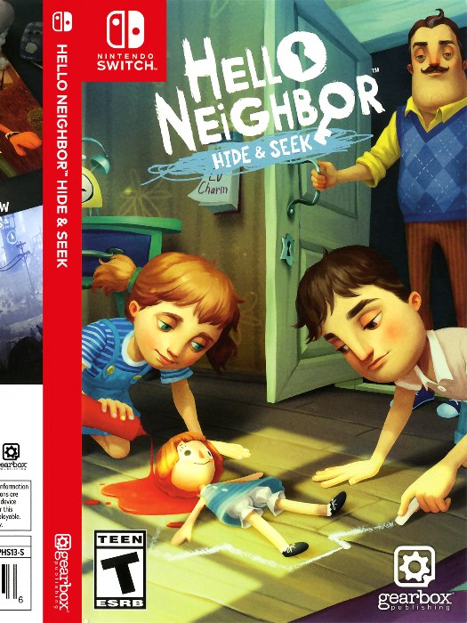 Hello Neighbor Hide & Seek Nintendo Switch boş oyun kutusu ve kapak baskısı