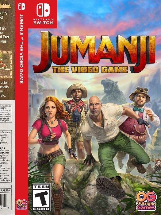 Jumanji The Video Game Nintendo Switch boş oyun kutusu ve kapak baskısı