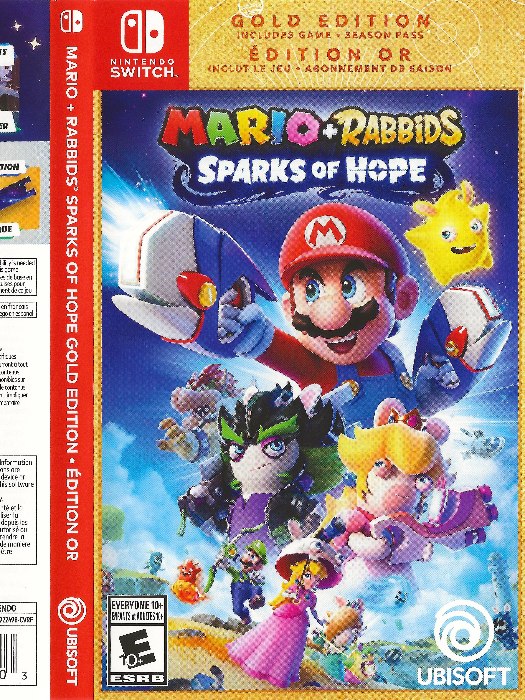 Mario rabbids sparks of hope Nintendo Switch boş oyun kutusu ve kapak baskısı