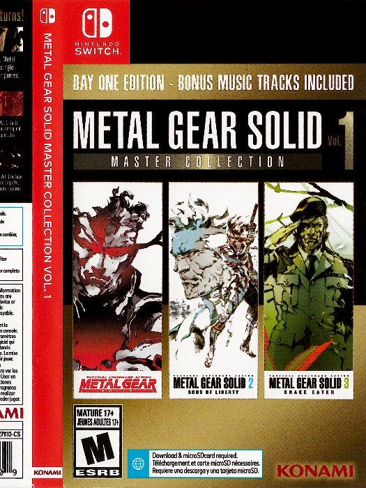 Metal gear solid 1 Nintendo Switch boş oyun kutusu ve kapak baskısı