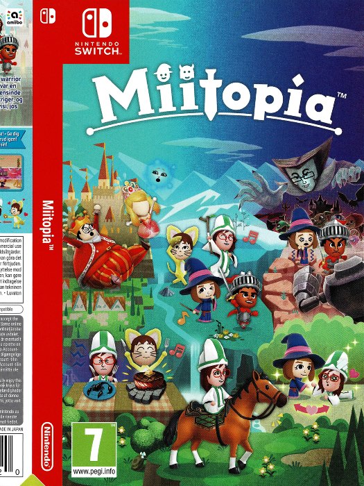 Miitopia Nintendo Switch boş oyun kutusu ve kapak baskısı