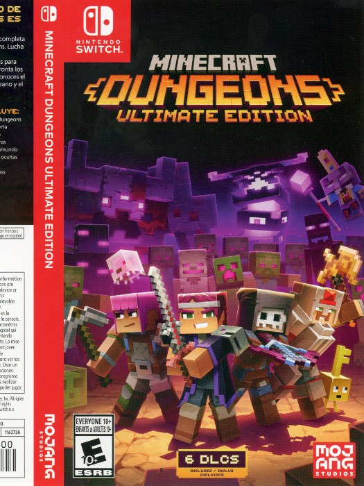 Minecraft dungeons ultimate Nintendo Switch boş oyun kutusu ve kapak baskısı