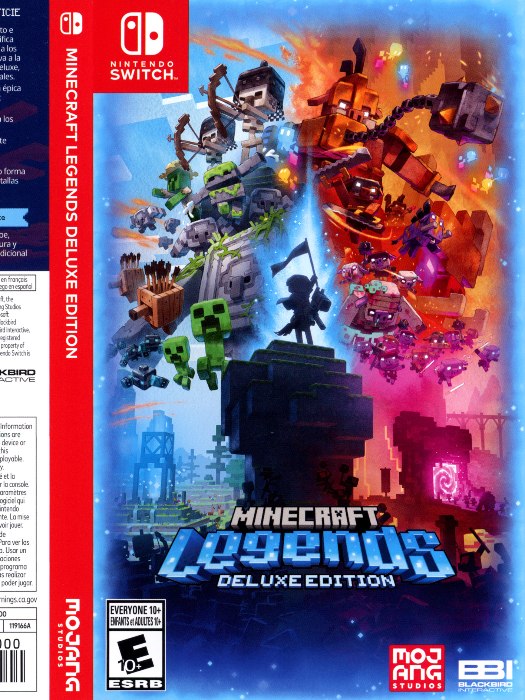 Minecraft legends Nintendo Switch boş oyun kutusu ve kapak baskısı