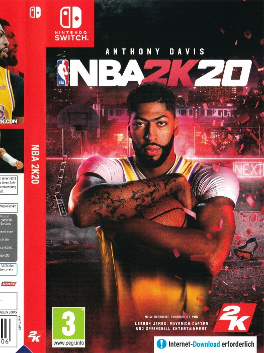 Nba2k20 Nintendo Switch boş oyun kutusu ve kapak baskısı