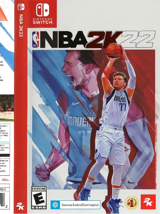 Nba2k22 Nintendo Switch boş oyun kutusu ve kapak baskısı
