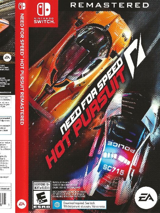 Need for speed hot pursuit Nintendo Switch boş oyun kutusu ve kapak baskısı