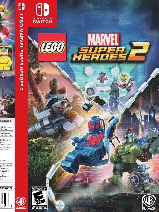 Lego Marvel Super Heroes 2 Nintendo Switch boş oyun kutusu ve kapak baskısı