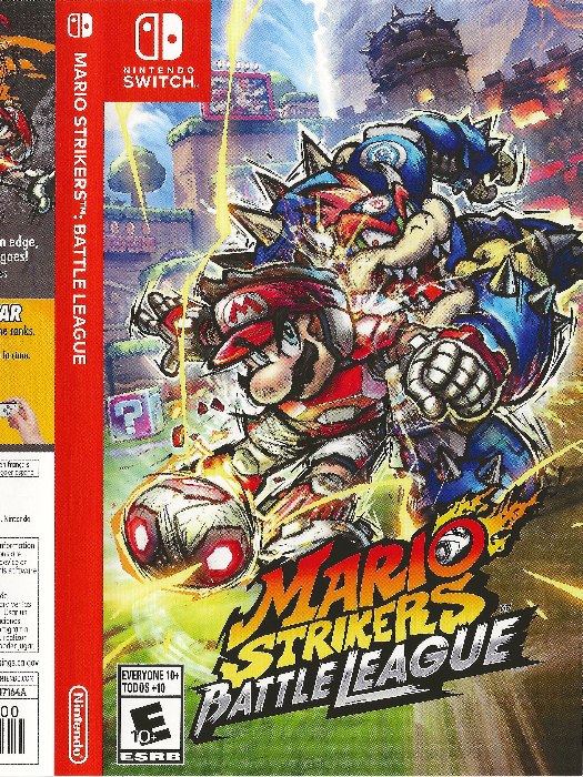 Mario Strikers Battle League Nintendo Switch boş oyun kutusu ve kapak baskısı