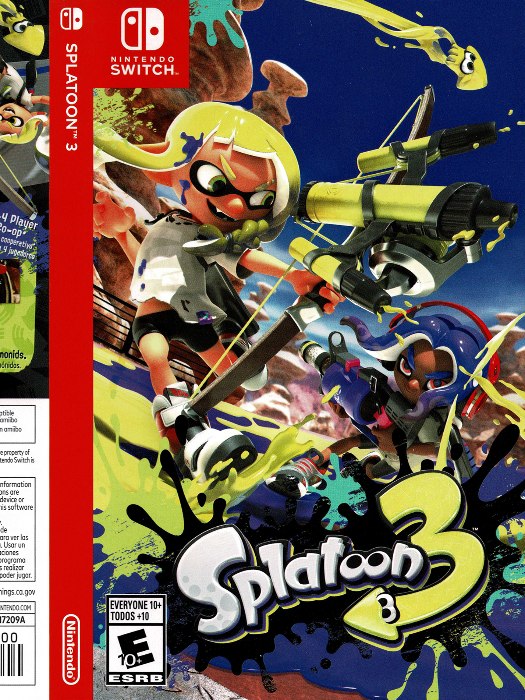 Splatoon 3 Nintendo Switch boş oyun kutusu ve kapak baskısı