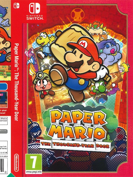 Paper Mario Nintendo Switch boş oyun kutusu ve kapak baskısı