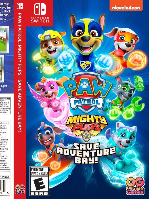 Paw patrol mighty pups Nintendo Switch boş oyun kutusu ve kapak baskısı