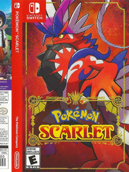 Pokemon scarlet Nintendo Switch boş oyun kutusu ve kapak baskısı