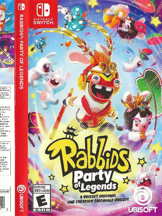 Rabbids party of legends Nintendo Switch boş oyun kutusu ve kapak baskısı