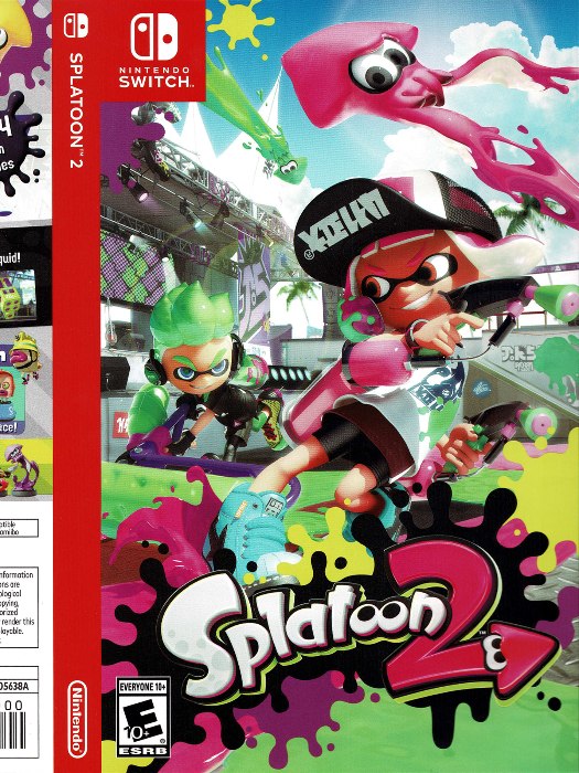 Splatoon 2 Nintendo Switch boş oyun kutusu ve kapak baskısı