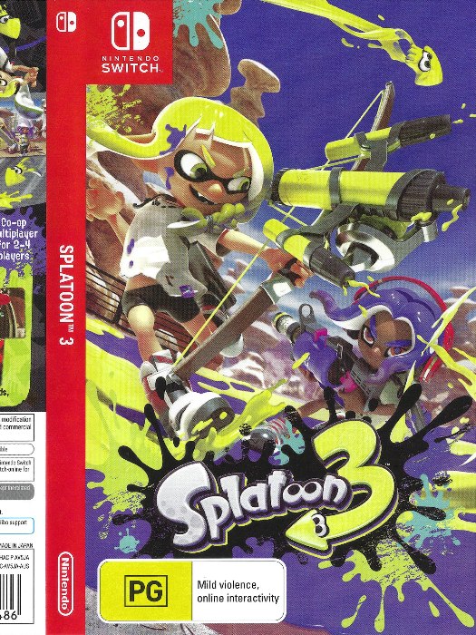 Splatoon 3 Nintendo Switch boş oyun kutusu ve kapak baskısı