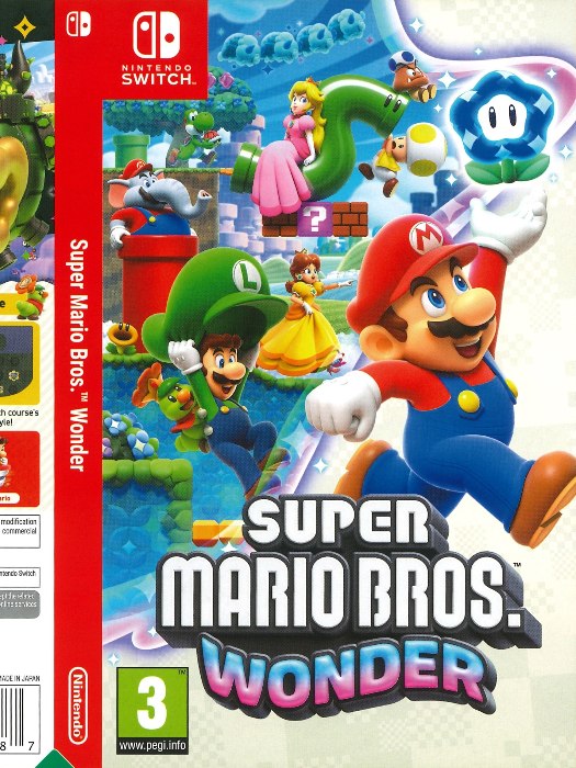 Super mario bros wonder Nintendo Switch boş oyun kutusu ve kapak baskısı
