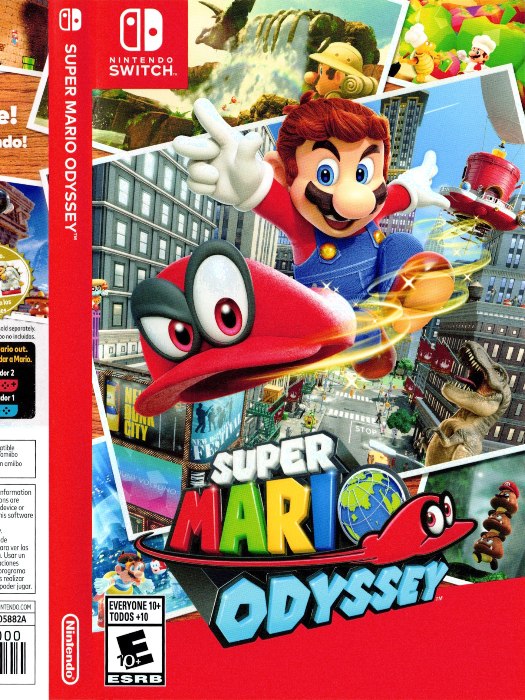 Super mario odyssey Nintendo Switch boş oyun kutusu ve kapak baskısı