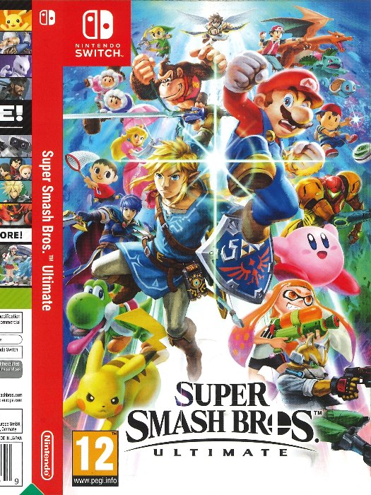 Super smash bros ultimate Nintendo Switch boş oyun kutusu ve kapak baskısı