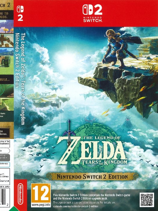 Zelda Tears of The Kingdom Nintendo Switch 2 boş oyun kutusu ve kapak baskısı
