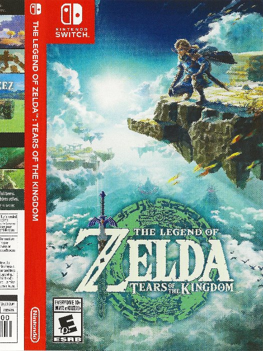 Zelda the tears of the kingdom Nintendo Switch boş oyun kutusu ve kapak baskısı