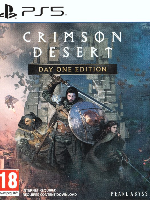 Crimson Desert PS5 boş oyun kutusu ve kapak baskısı
