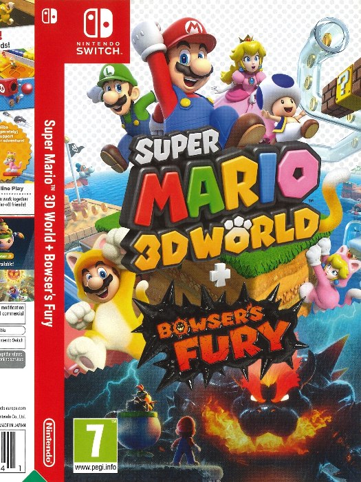 Super Mario 3d World Nintendo Switch boş oyun kutusu ve kapak baskısı