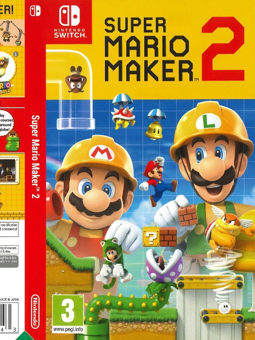 Super Mario Maker 2 Nintendo Switch boş oyun kutusu ve kapak baskısı