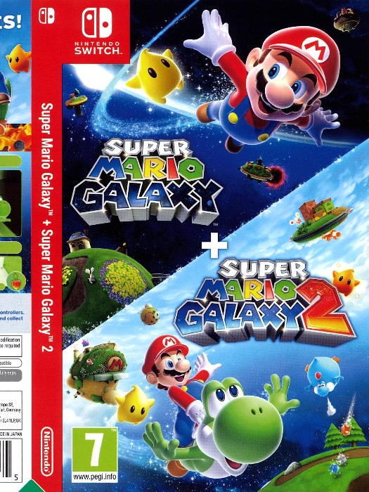 Super Mario Galaxy+super Mario Galaxy 2 Nintendo Switch boş oyun kutusu ve kapak baskısı