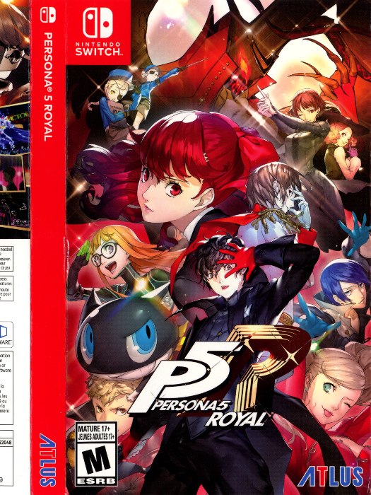 Persona 5 Royal Nintendo Switch boş oyun kutusu ve kapak baskısı