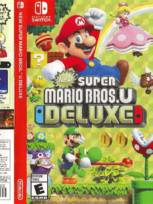 Super Mario Bros U Deluxe Nintendo Switch boş oyun kutusu ve kapak baskısı