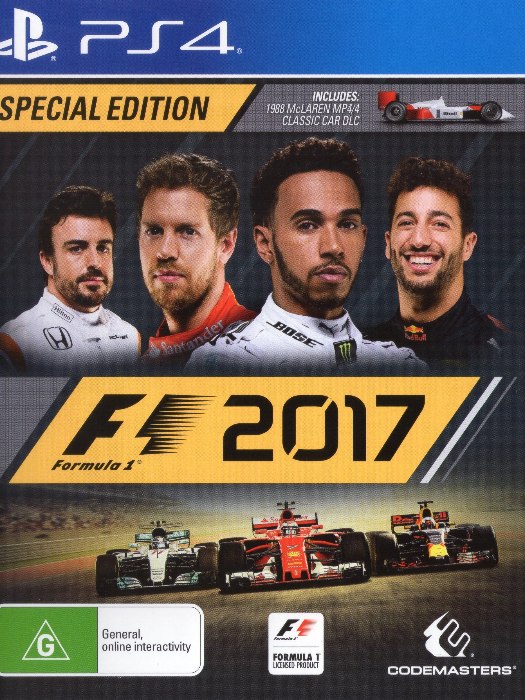 F1 2017 PS4 boş oyun kutusu ve kapak baskısı