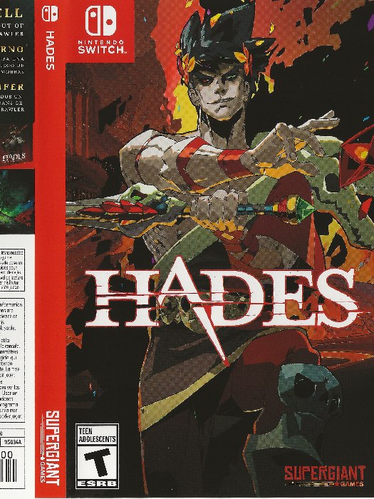 Hades Nintendo Switch boş oyun kutusu ve kapak baskısı