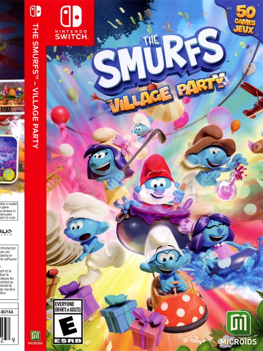 The Smurfs Village Part Nintendo Switch boş oyun kutusu ve kapak baskısı