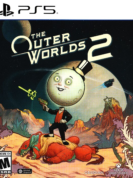 The outer worlds 2 ps5 boş oyun kutusu ve kapak baskısı