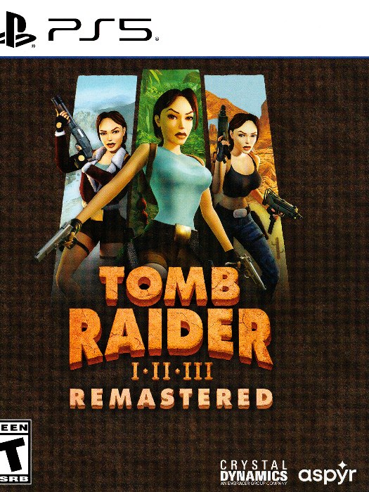 Tomb raider 1-2-3 remastered ps5 boş oyun kutusu ve kapak baskısı