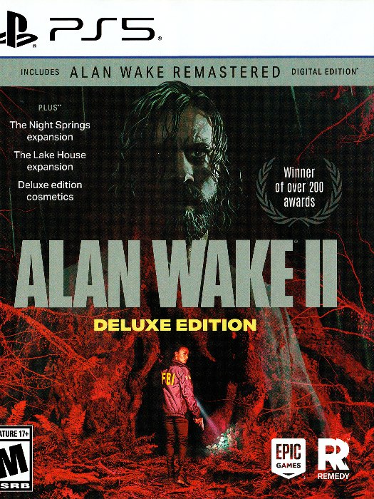 Alan wake 2 deluxe edition ps5 boş oyun kutusu ve kapak baskısı