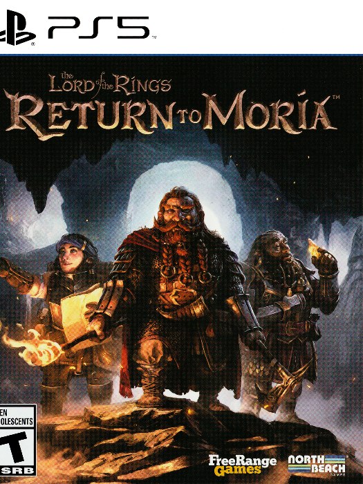 The lord of the ring return to moria ps5 boş oyun kutusu ve kapak baskısı