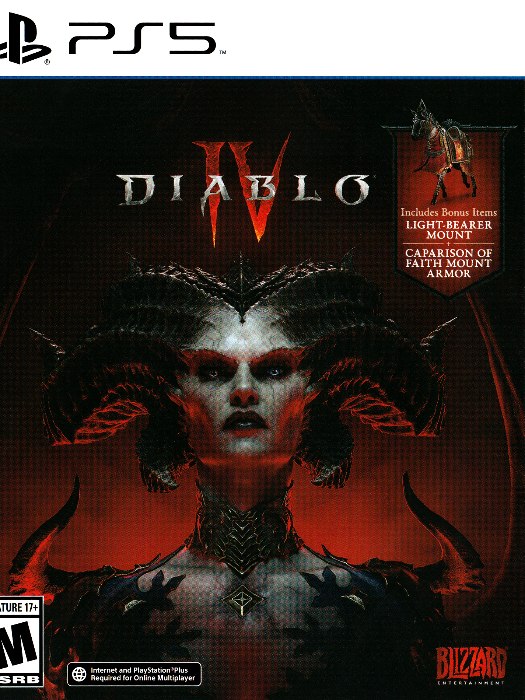 Diablo IV ps5 boş oyun kutusu ve kapak baskısı