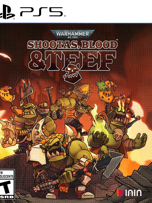 Warhammer 40.000 shootas blood teef ps5 boş oyun kutusu ve kapak baskısı