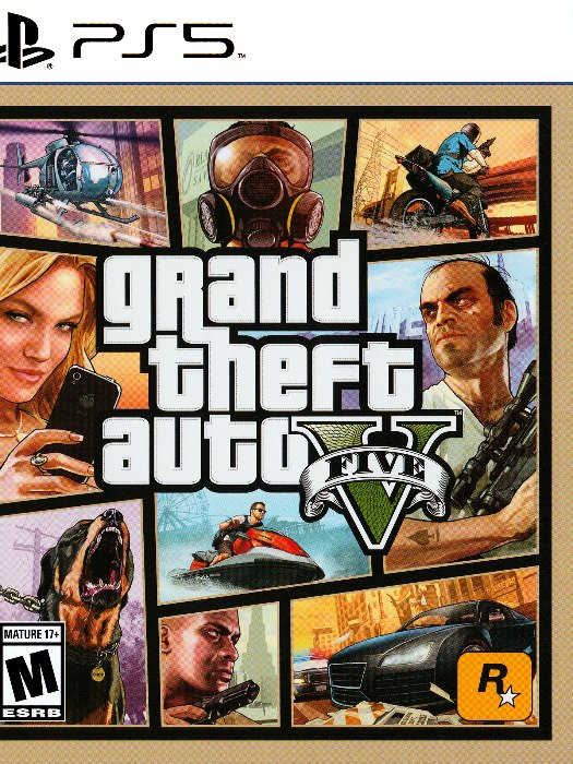 GTA 5 ps5 boş oyun kutusu ve kapak baskısı