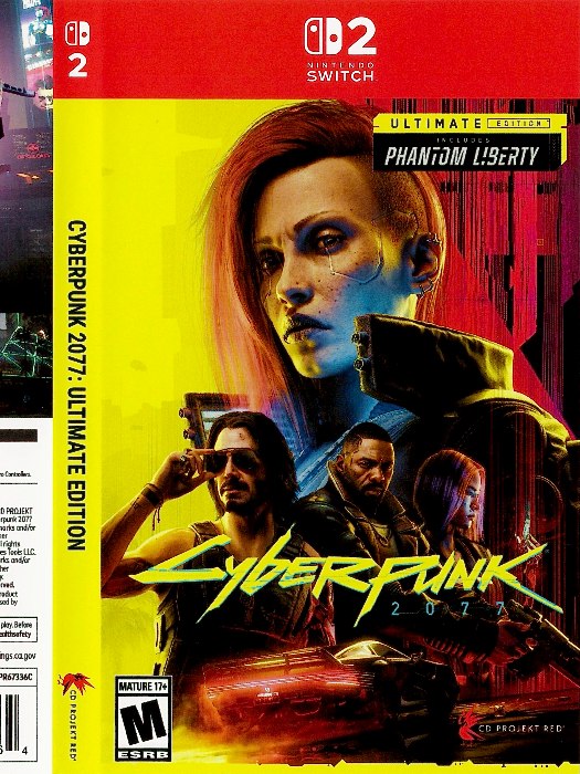 Cyberpunk 2077 Phantom Liberty Nintendo Switch 2 boş oyun kutusu ve kapak baskısı