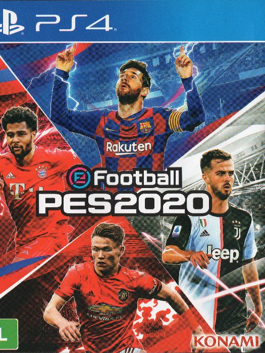 Pes 2020 PS4 boş oyun kutusu ve kapak baskısı