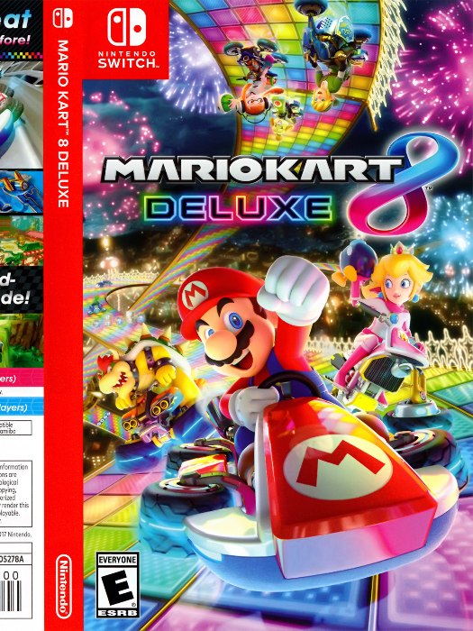 Mario Kart Deluxe 8 Nintendo Switch boş oyun kutusu ve kapak baskısı