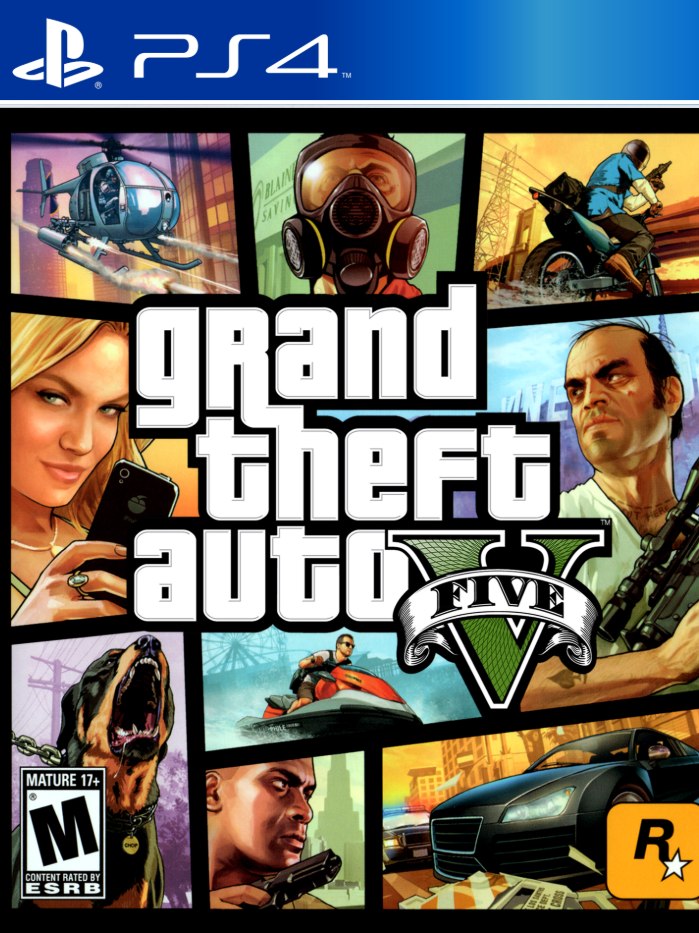 GTA 5 PS4 boş oyun kutusu ve kapak baskısı