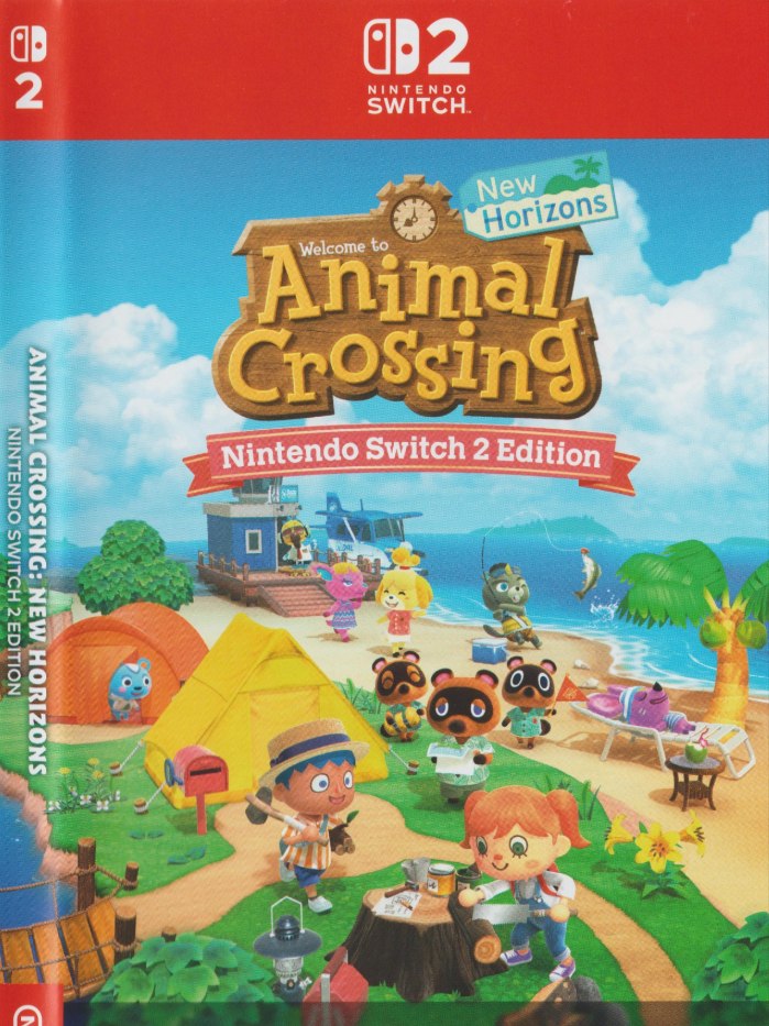 Animal Crossing New Horizons Nintendo Switch 2 boş oyun kutusu ve kapak baskısı