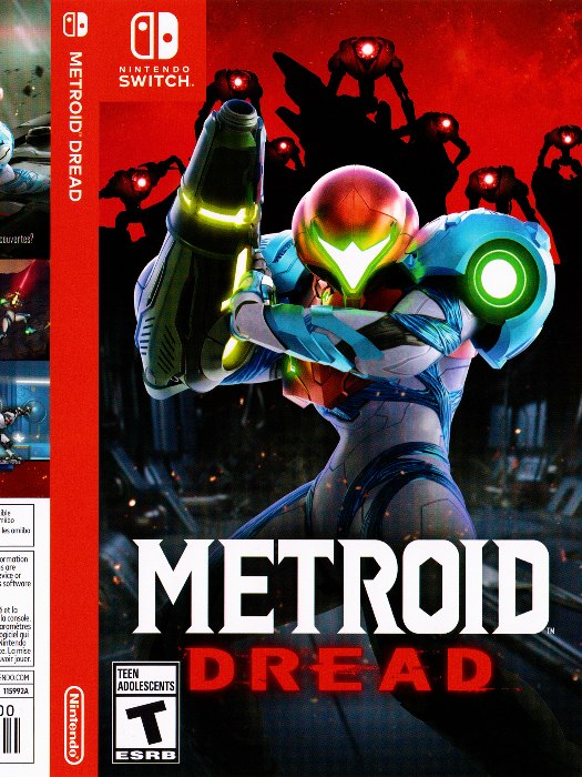 Metroid Dread Nintendo Switch boş oyun kutusu ve kapak baskısı